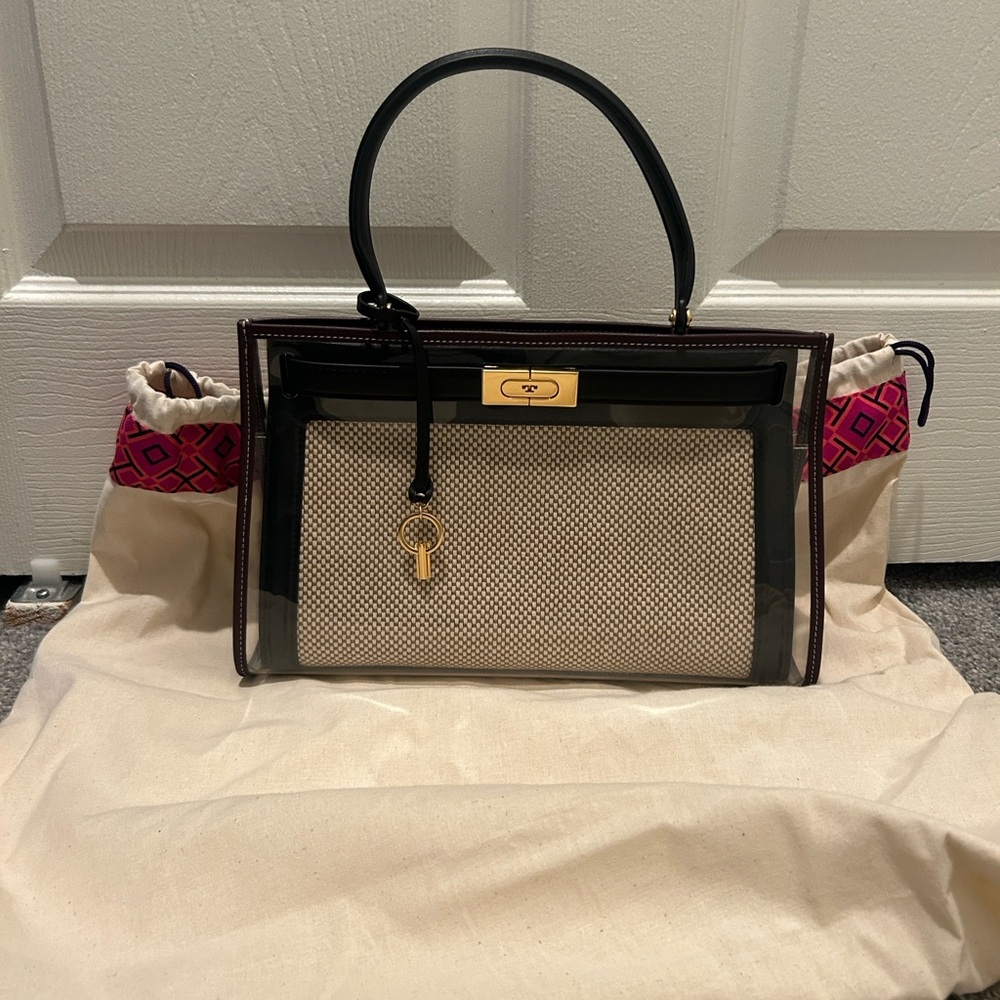 Tory Burch small Lee Radziwill Black and Cream Satchel